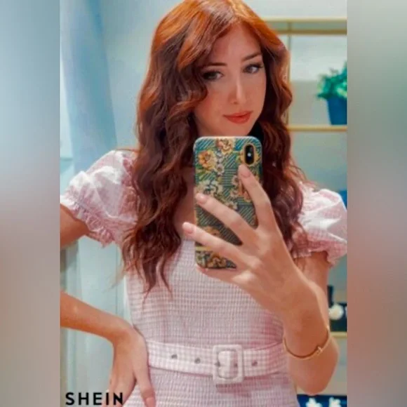 ***SOLD*** 💅🏼💗 Pink Gingham Puff Sleeve Mini Dress 💗💅🏼 Size Small (8) EUC - Picture 10 of 14